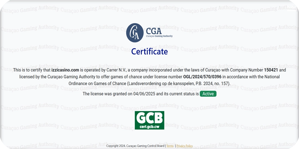 Izzi Casino License